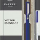 Parker Vector Standard Roller Ball Pen Chrome Trim CT (Blue Body) Blue ink