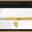 Pierre Cardin Pearl Satin Gold Roller Ball Pen RB GT Blue Ink New Gift Nib Steel