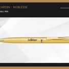 Pierre Cardin Noblesse Satin Gold Trim Ball Point Pen BP Blue Ink Gift New Fine