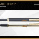 Pierre Cardin Golden Eye Roller Ball Pen Gold Trim GT Blue Ink New Gift Black