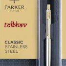 Parker Classic Stainless Steel GT Ball Pen BP Gold Trim Point New Jotter Vector