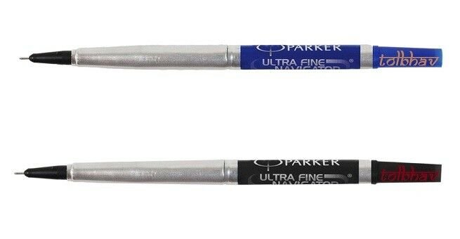 Parker Quink Rollerball Roller Ball Pen Refills Ultra Fine UF 0.5 mm Blue Black
