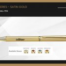 Pierre Cardin Cristal Satin Gold Ball Point Pen GT Blue Ink Crystal on Top Gift