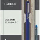 Parker Vector Standard CT Fountain Pen (Blue Body + 1 Blue Ink New Cartridge)