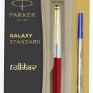 Parker Galaxy GT Roller Ball Pen Gold Trim RollerBall Red Body Blue Ink Vector