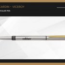 Pierre Cardin Viceroy Roller Ball Pen BP Gold Trim Blue Ink Silver Body New Gift