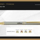 Pierre Cardin Cristal Titanium Ball Point Pen Gold Trim Blue Ink Crystal on top