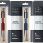 Parker Vector Standard CT Ball Pen Blue Ink & Red / Blue / Black Body Chrome BP