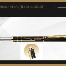 Pierre Cardin Pearl Black & Gold Roller Ball Pen RB GT Blue Ink New Gift Nib