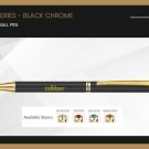 Pierre Cardin Cristal Black Chrome Ball Point Pen GT Blue Ink Crystal on Top New