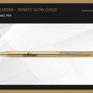 Pierre Cardin Senate Satin Gold Ball Point Pen GT Blue Ink Slim New Gift Nib
