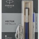 Parker Vector Metallix CT Roller Ball Pen RollerBall Blue Body Blue Ink Mettalix
