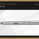 Pierre Cardin St Moritz Ball Point Pen BP Chrome Trim Blue Ink Steel Body Mortiz