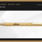 Pierre Cardin Beverly Hills Satin Gold Ball Point Pen BP GT Blue Ink Metal Body