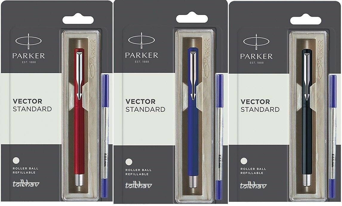 Parker Vector Standard CT Roller Ball Pen Rollerball New Red / Blue / Black Body