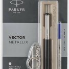 Parker Vector Mettalix CT Roller Ball Pen Rollerball Black Body BlueInk Metallix