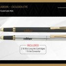 Pierre Cardin Golden Eye Exclusive Fountain Pen Brushed Steel Body Gold Trim New