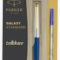 Parker Galaxy GT Roller Ball Pen Gold Trim RollerBall Blue Body Blue Ink Vector