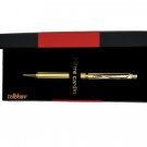 Pierre Cardin Royale Satin Gold Ball Point Pen BP Gold Trim Blue Ink New Gift
