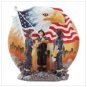 fireman raising flag plate