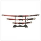 Samurai Swords with Wood Stand Set
