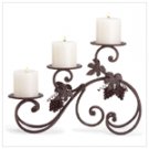 Wrought Iron and Grapes Candle Holder
