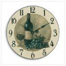 Wood Wine Theme Wall Clock