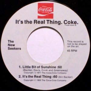 New Seekers, The - Coca Colo Promo - Buy The World A Coke - Vinyl 45 Record - Folk