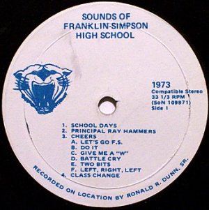 Franklin Simpson High School Sounds - Southern Kentucky - Vinyl 7" Record - 1973 - Odd Unusual