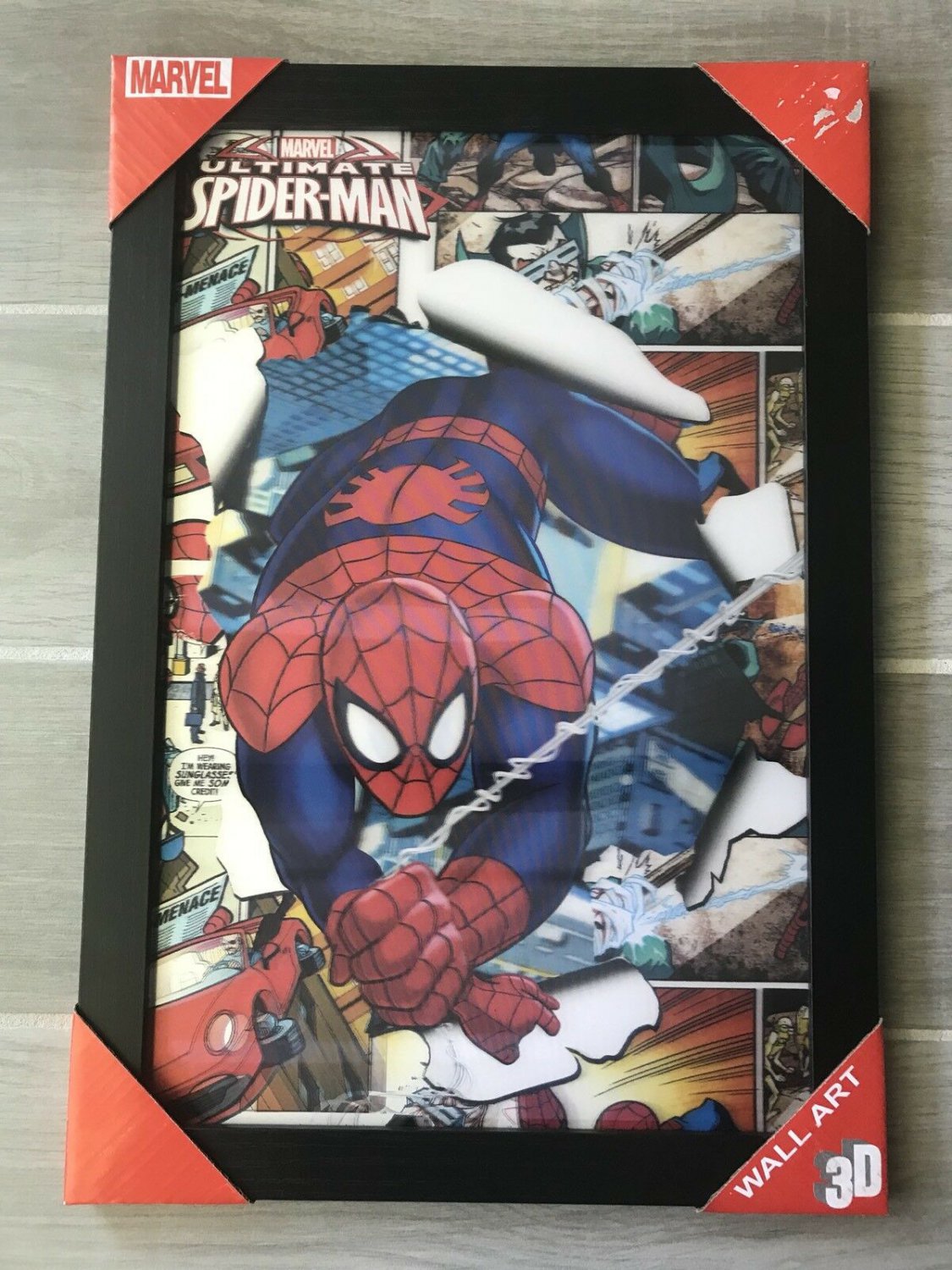 Spider-Man Gallery, 3D Lenticular Hologram Framed Group Shot **RARE MUST HAVE**