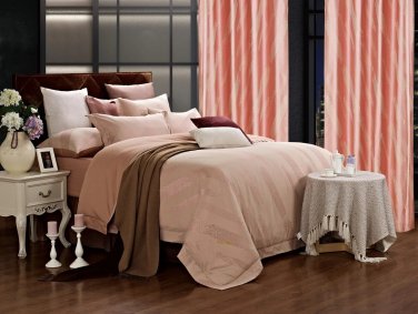 King Duvet Cover Set Jacquard Damask Luxury Bedding DM470K