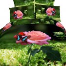 King Duvet Cover Set Luxury Modern Floral Bedding Dolce Mela DM440K Butterfly Rose