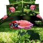 King Duvet Cover Set Luxury Modern Floral Bedding Dolce Mela DM440K Butterfly Rose