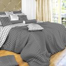 King Black and White Check Luxury 6 Piece 100% Cotton Duvet Cover Set Dolce Mela Bedding DM497K