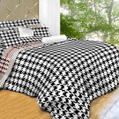 King Duvet Cover Set Houndstooth Check Luxury 6 Piece 100% Cotton Dolce Mela Bedding DM498K