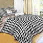 King Duvet Cover Set Houndstooth Check Luxury 6 Piece 100% Cotton Dolce Mela Bedding DM498K