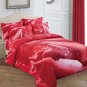 Red Floral Bedding Dolce Mela King Duvet Cover Set Rosa Luxury DM510K