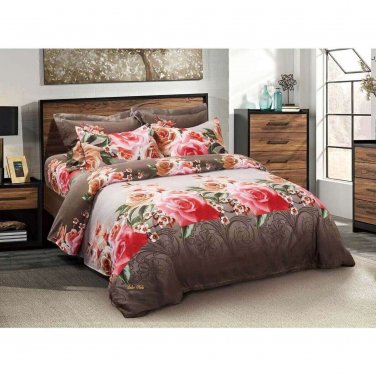 Duvet Cover Set King Floral Bedding Dolce Mela Rose Medley DM708K