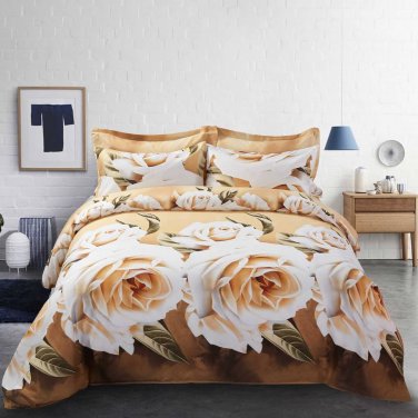 Duvet Cover Set King Floral Bedding Dolce Mela DM710K Zest