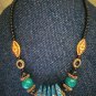 Ethnic navy blue wooden vintage Handcraft Necklace