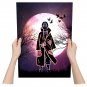 Red Moon - Metal painting - 45cm/32cm