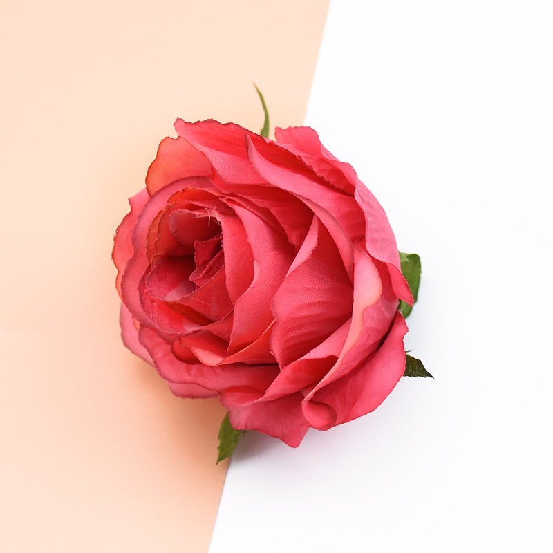 5pcs Artificial Plants Flowers for Scrapbooking DIY Gifts Silk Roses Floristry Needlework