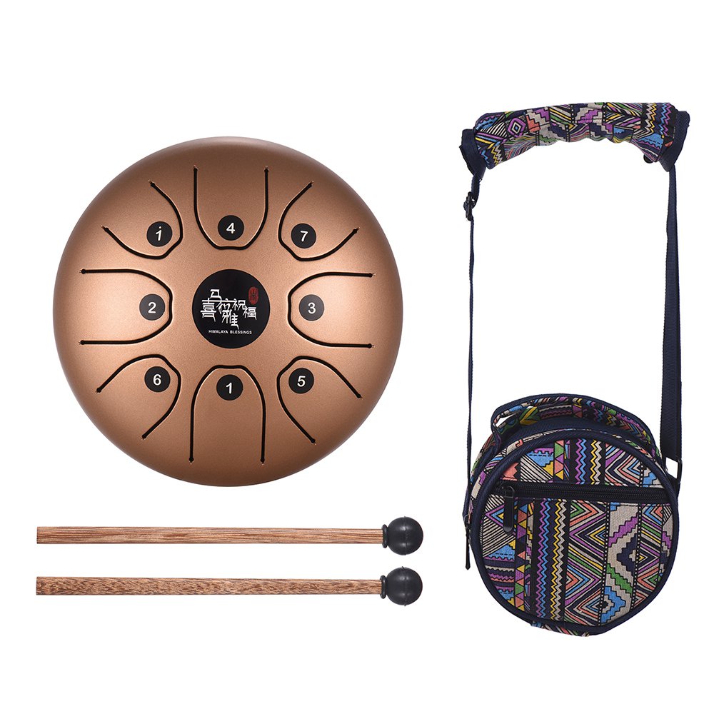 5.5 Inch Tongue Drum Mini 8-Tone Steel Tongue Drum C Key Hand Pan Drum