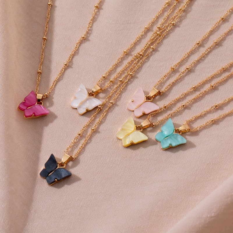 Cute Butterfly Pendant Necklace for Women