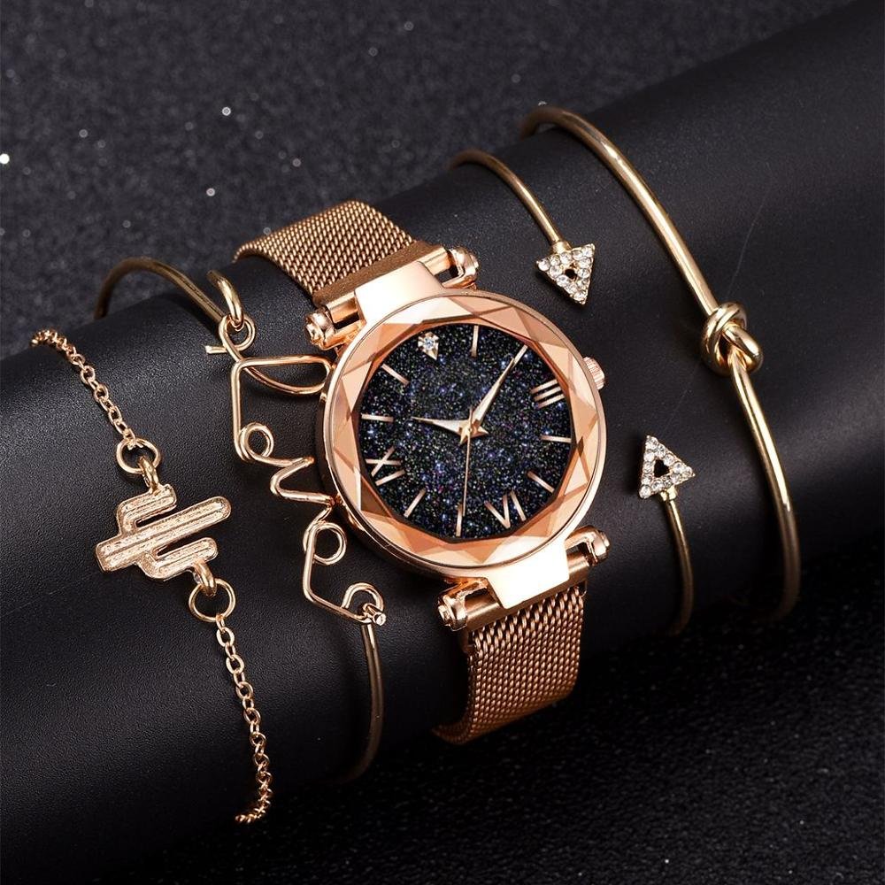 5pcs Set Luxury Women Watches