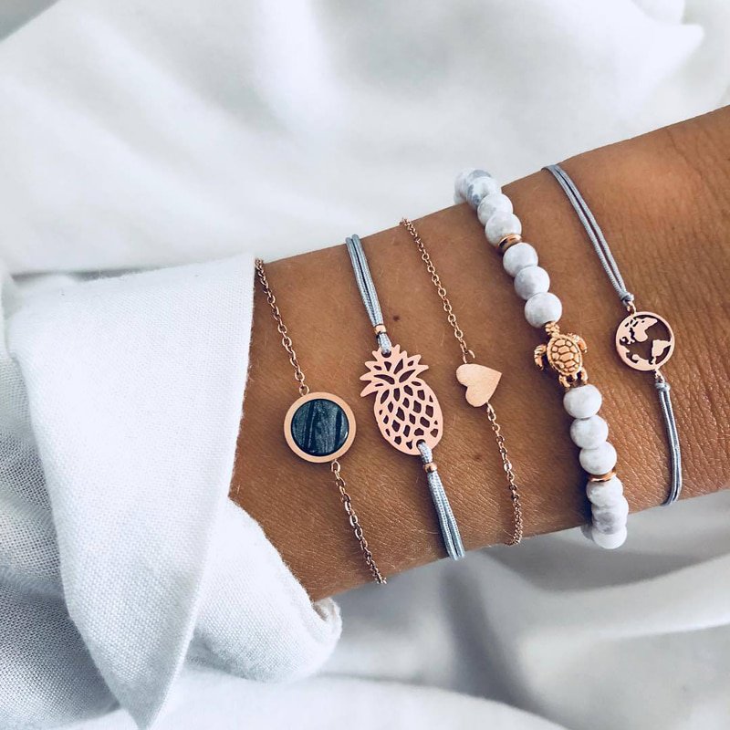 5Pcs/ Set Bracelets Set Women