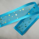 TURQUOISE DAZZLE - Turquoise Blue Ribbon Bookmark with Sequin Embelishment