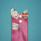 Hot Pink Satin Ribbon Bookmark with Hologram Sequin and Colorful Ribbon Embelishments