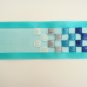 Turquoise Blue Organza Ribbon Bookmark with Colorful Silk Embroidery
