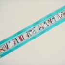 Turquoise Blue Ribbon Bookmark with Hologram Sequin Edging and Colorful Ribbon Accent